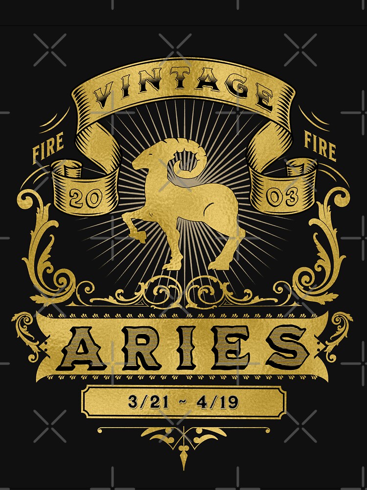 The Zodiac Sign of Aries Golden Vintage 2003 by rhombusOnion T-Shirts, Hoodie, Sweatshirt | BlankRebels.com (Image 3)