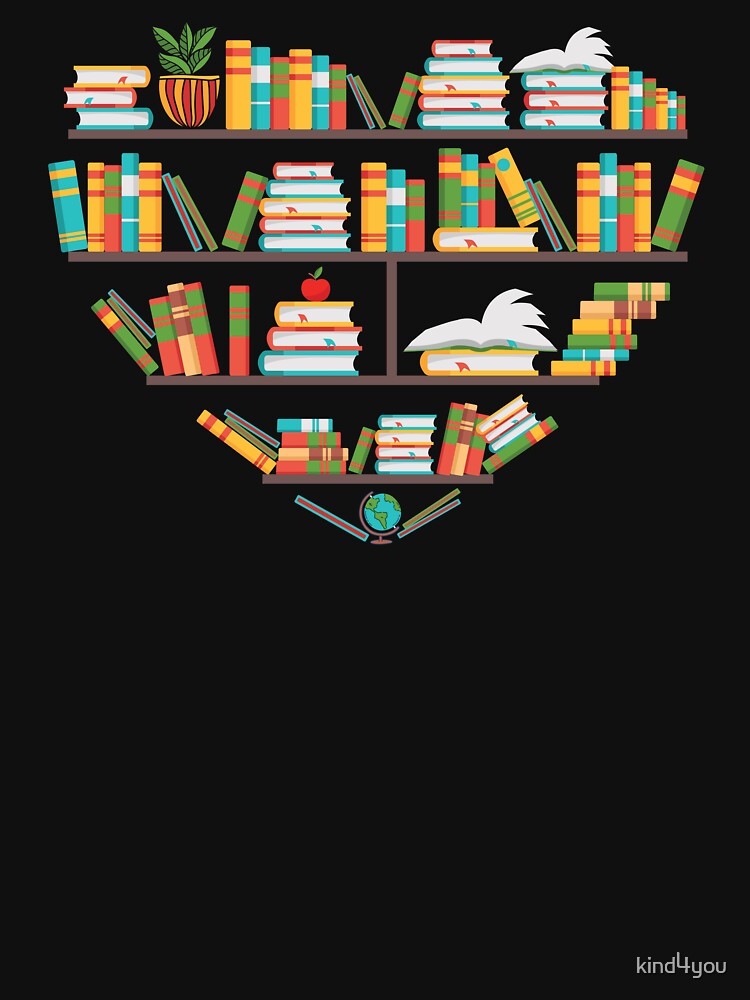Book heart, a gift for women or men who loves books and adore reading by kind4you T-Shirts, Hoodie, Sweatshirt (Image 3)