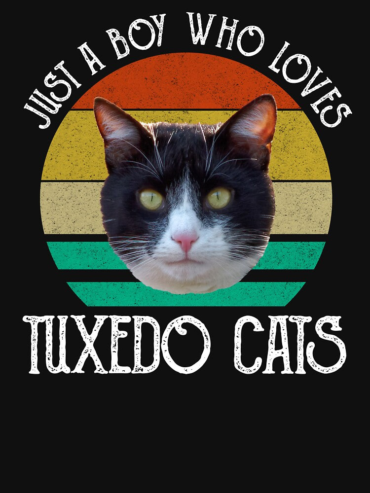 Just A Boy Who Loves Tuxedo Cats by Cat Lady Designs T-Shirts, Hoodie, Sweatshirt | BlankRebels.com (Image 3)