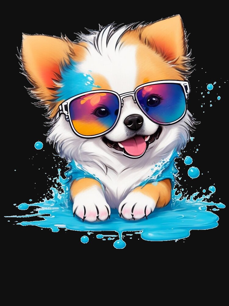 Happy dog wearing sunglasses by khaledahmed6249 T-Shirts, Hoodie, Sweatshirt | BlankRebels.com (Image 3)
