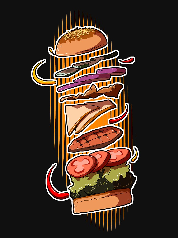 illustration of burger by Fikri005 T-Shirts, Hoodie, Sweatshirt | BlankRebels.com (Image 3)