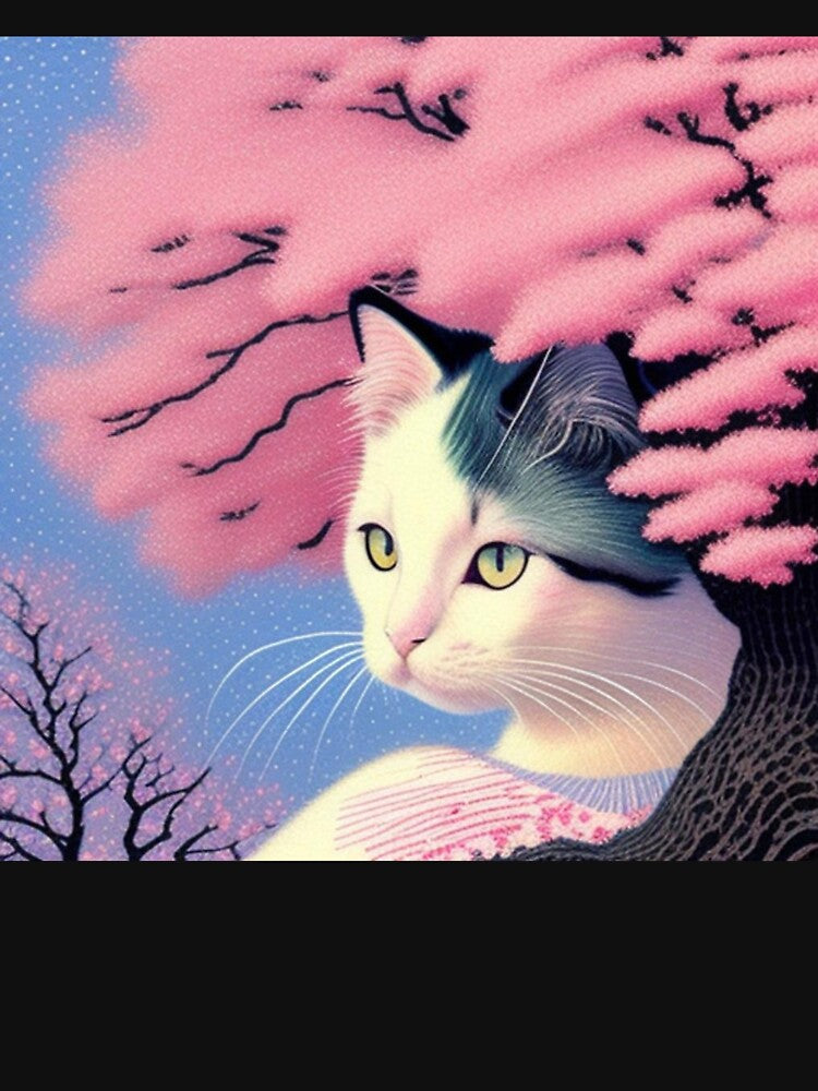 Cat under cherry blossoms by Roxburylane T-Shirts, Hoodie, Sweatshirt | BlankRebels.com (Image 3)