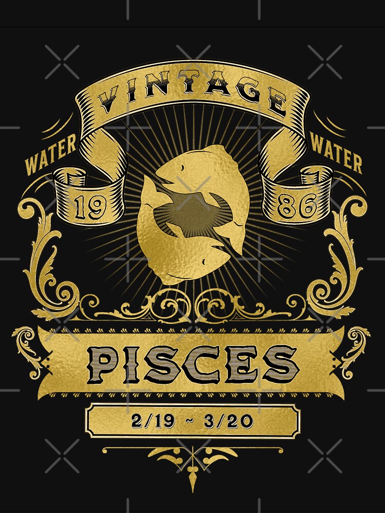 The Zodiac Sign of Pisces Golden Vintage 1986 by rhombusOnion T-Shirts, Hoodie, Sweatshirt | BlankRebels.com (Image 3)