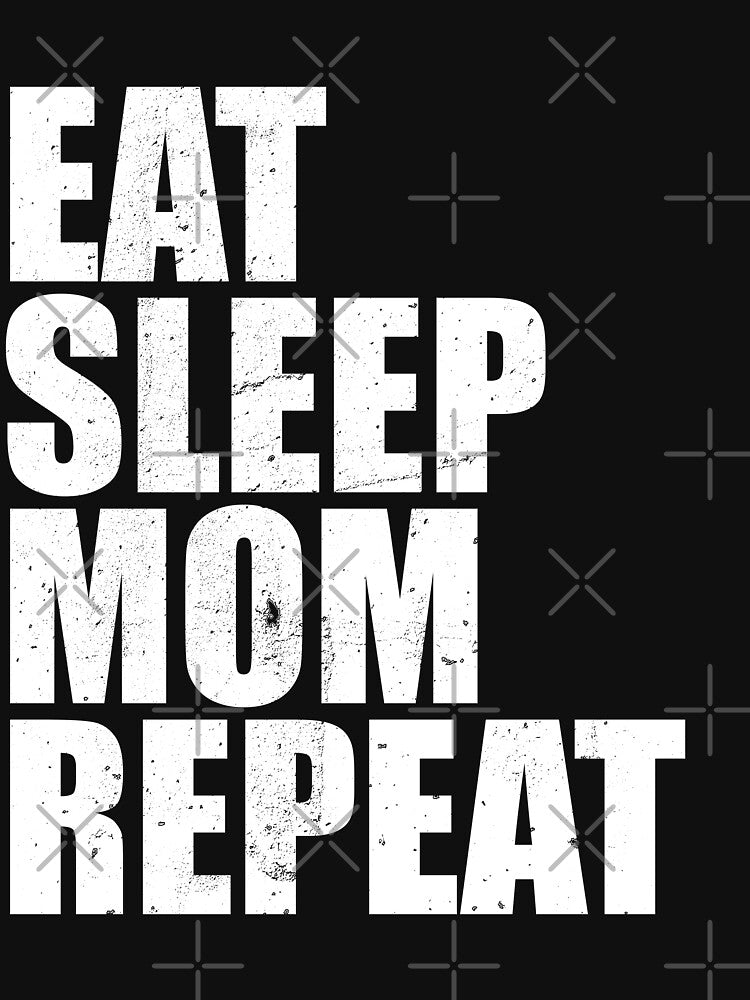 Eat Sleep Mom Repeat Cute Funny Gift T Shirt Mother's Day Vintage Style Distressed Stressed by arcadetoystore... (Image 2)