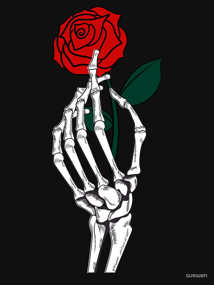 Skeleton Hand with a Single Red Rose by suewen T-Shirts, Hoodie, Sweatshirt | BlankRebels.com (Image 3)