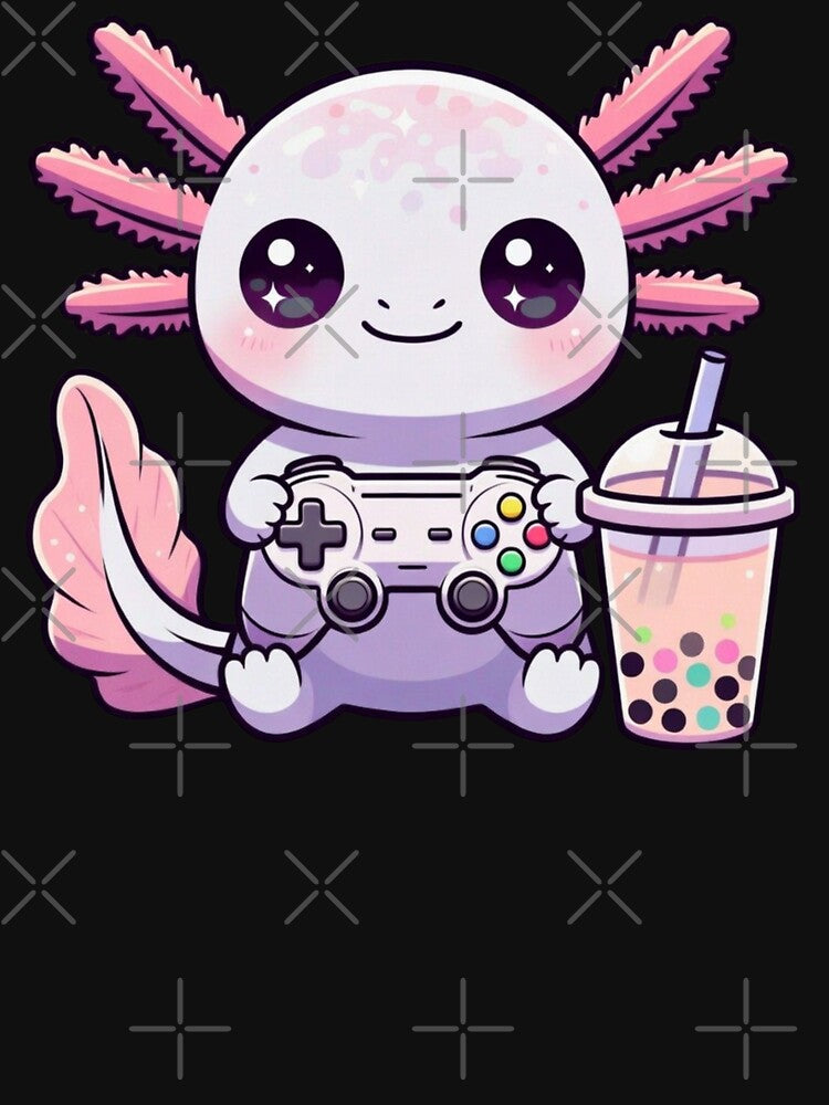 Kawaii Axolotl Gaming Art – Cute Gamer Aesthetic by GrumpySableye T-Shirts, Hoodie, Sweatshirt | BlankRebels.com (Image 3)