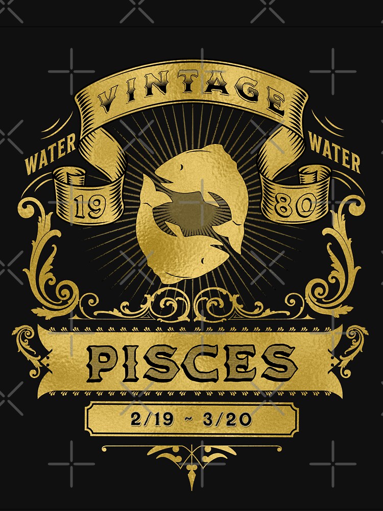 The Zodiac Sign of Pisces Golden Vintage 1980 by rhombusOnion T-Shirts, Hoodie, Sweatshirt | BlankRebels.com (Image 3)