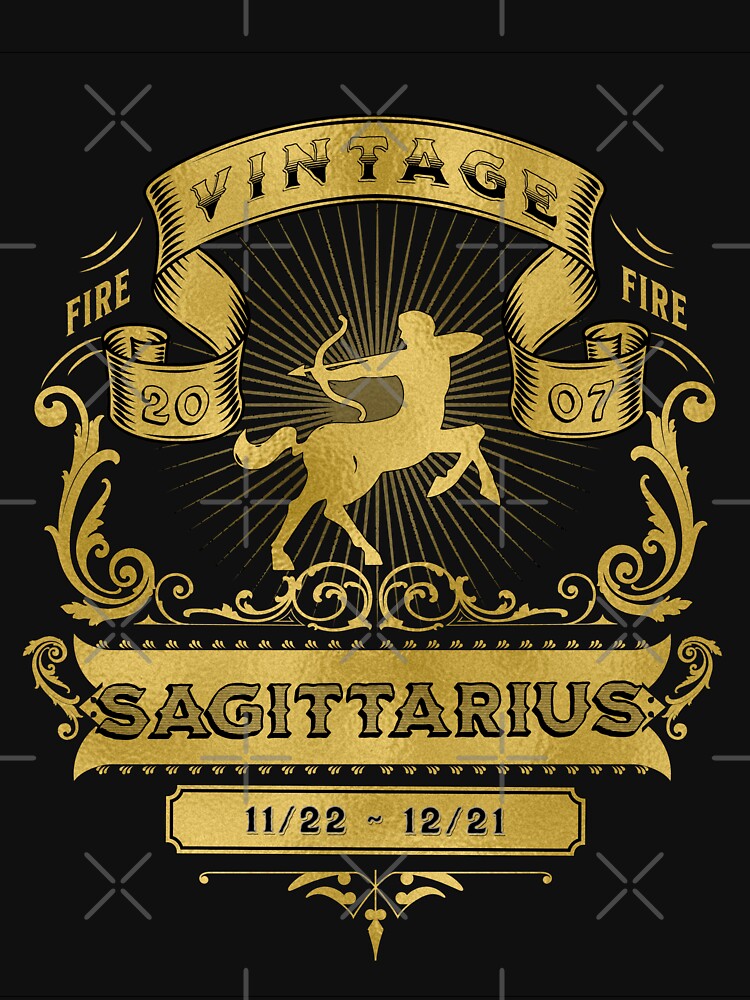 The Zodiac Sign of Sagittarius Golden Vintage 2007 by rhombusOnion T-Shirts, Hoodie, Sweatshirt | BlankRebels.com (Image 3)