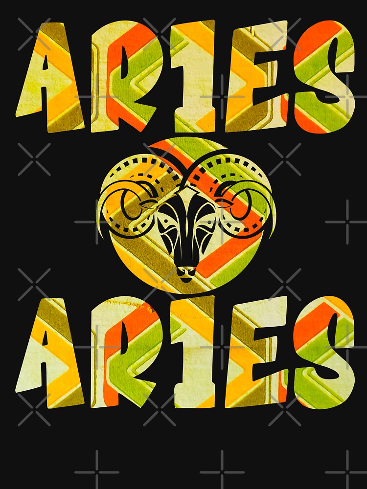 Aries Retro Pattern T-Shirt by MyStarSign Hoodie, Sweatshirt | BlankRebels.com (Image 3)