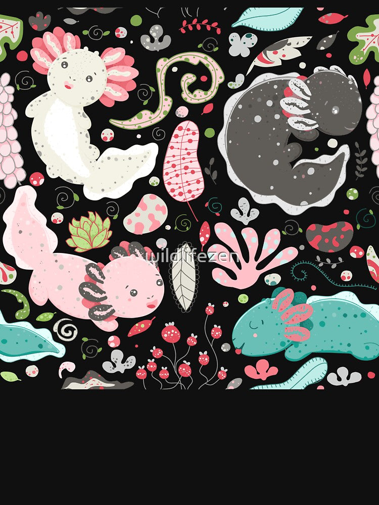 Cute Axolotl Pattern by wildlifezen T-Shirts, Hoodie, Sweatshirt | BlankRebels.com (Image 3)