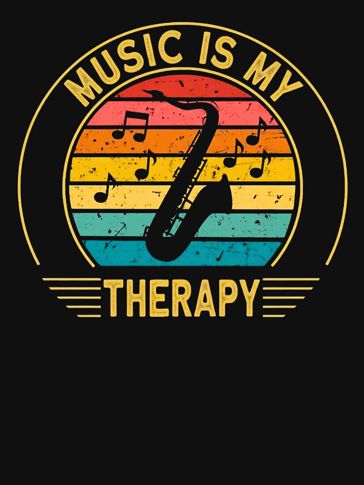 Music Is My Therapy Retro Design by Bongsheila T-Shirts, Hoodie, Sweatshirt | BlankRebels.com (Image 3)