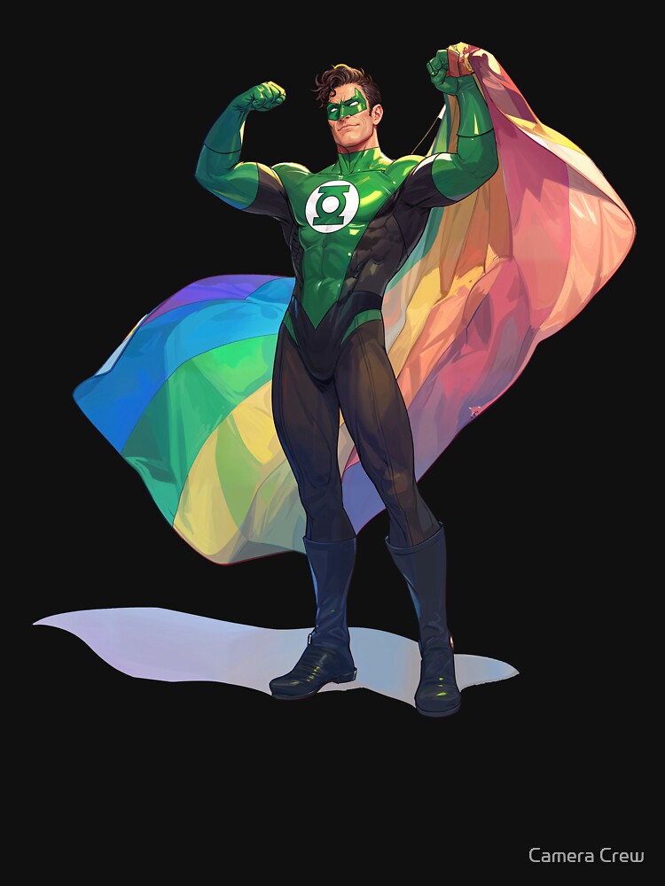 Pride Superhero with Rainbow Flag Powerful Design by Camera Crew T-Shirts, Hoodie, Sweatshirt | BlankRebels.com (Image 3)