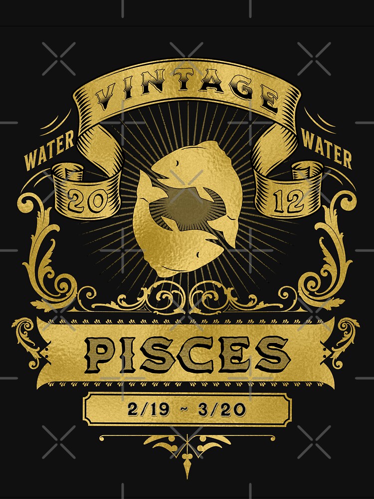 The Zodiac Sign of Pisces Golden Vintage 2012 by rhombusOnion T-Shirts, Hoodie, Sweatshirt | BlankRebels.com (Image 3)
