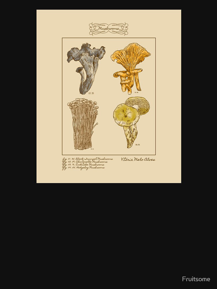 Mushroom Botanical Illustration - Vintage Kitchen Art by Fruitsome T-Shirts, Hoodie, Sweatshirt | BlankRebels.com (Image 3)