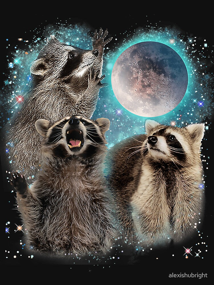 Anarchy 3 Racoon Moon Howling Raccoon Head Funny T-Shirts, Hoodie, Sweatshirt