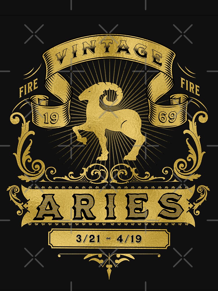 The Zodiac Sign of Aries Golden Vintage 1969 by rhombusOnion T-Shirts, Hoodie, Sweatshirt | BlankRebels.com (Image 3)