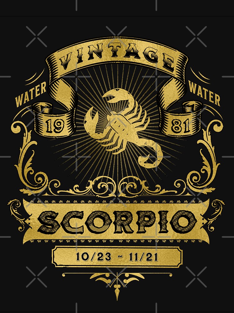 The Zodiac Sign of Scorpio Golden Vintage 1981 by rhombusOnion T-Shirts, Hoodie, Sweatshirt | BlankRebels.com (Image 3)