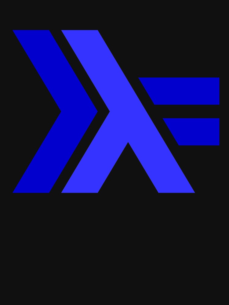 Haskell Language Logo (Blue) T-Shirt by Rainwater Merch Hoodie, Sweatshirt | BlankRebels.com (Image 3)