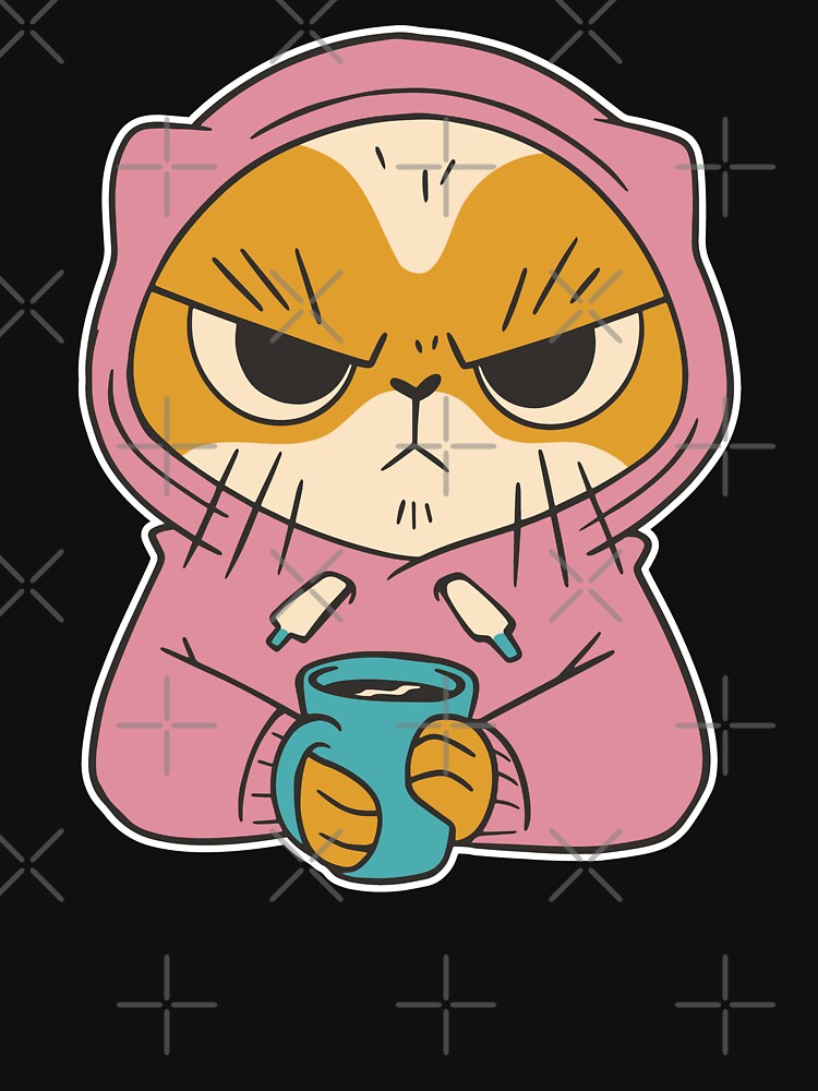 Cat Drinking Coffee Angry Cat by Designs-By-Zar T-Shirts, Hoodie, Sweatshirt | BlankRebels.com (Image 3)