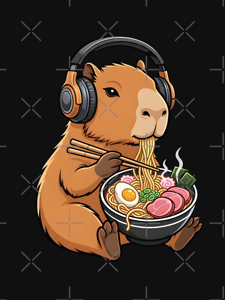 Lo-Fi Chill Capybara Ramen by Nocturnal-Vines T-Shirts, Hoodie, Sweatshirt | BlankRebels.com (Image 3)