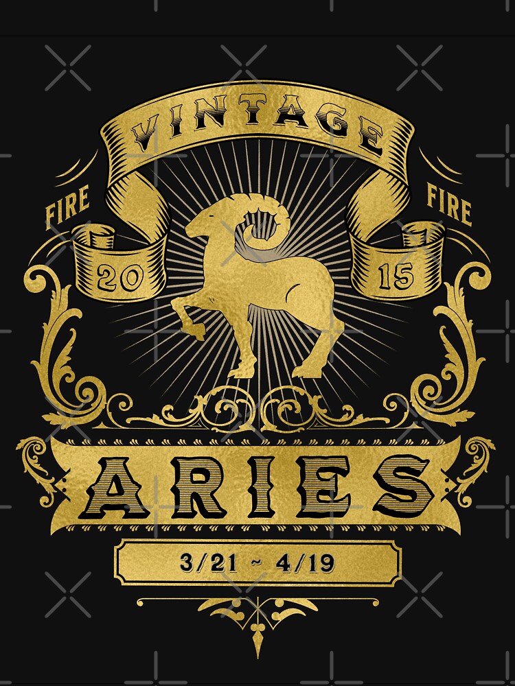 The Zodiac Sign of Aries Golden Vintage 2015 by rhombusOnion T-Shirts, Hoodie, Sweatshirt | BlankRebels.com (Image 3)