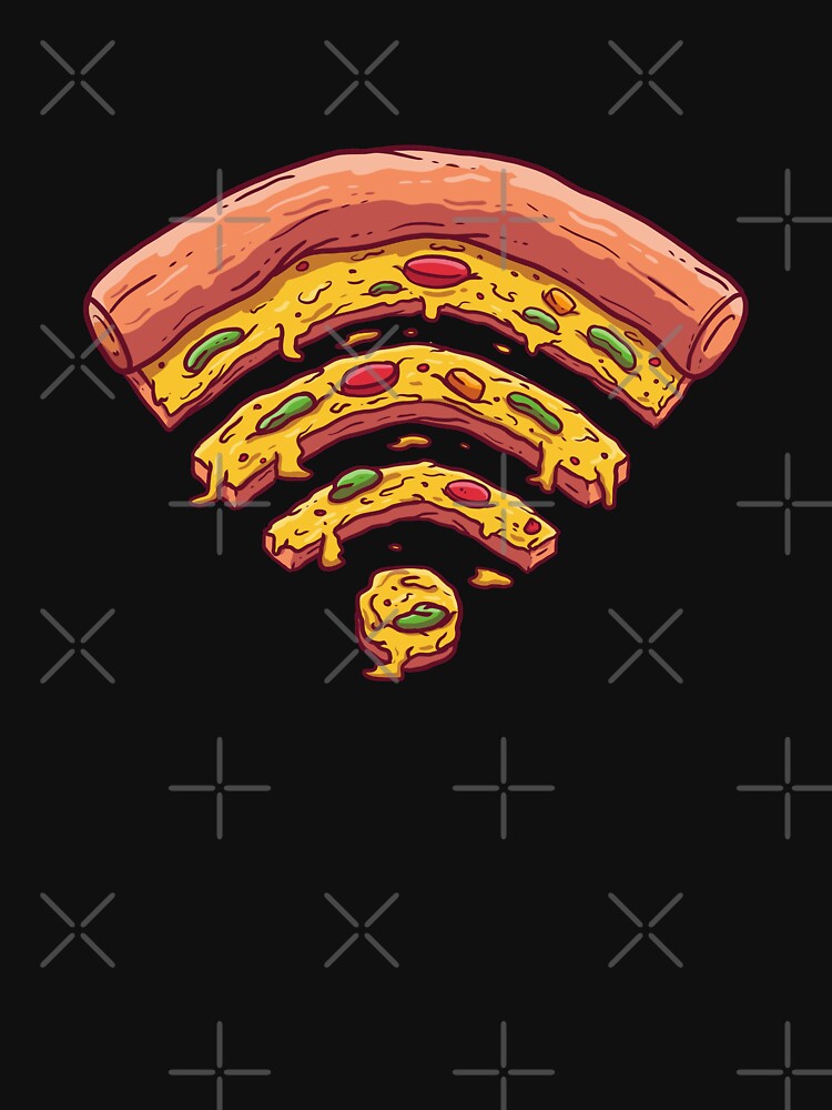 Pizza Wifi - Funny Geek Computer Food by PrintPress