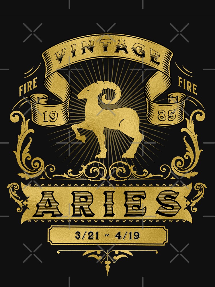 The Zodiac Sign of Aries Golden Vintage 1985 by rhombusOnion T-Shirts, Hoodie, Sweatshirt | BlankRebels.com (Image 3)
