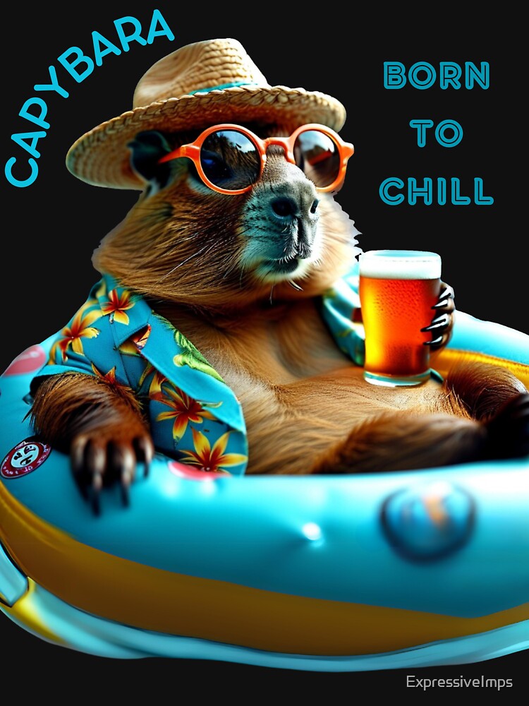 Capybara Born To Chill by Expressive Imprints T-Shirts, Hoodie, Sweatshirt | BlankRebels.com (Image 3)