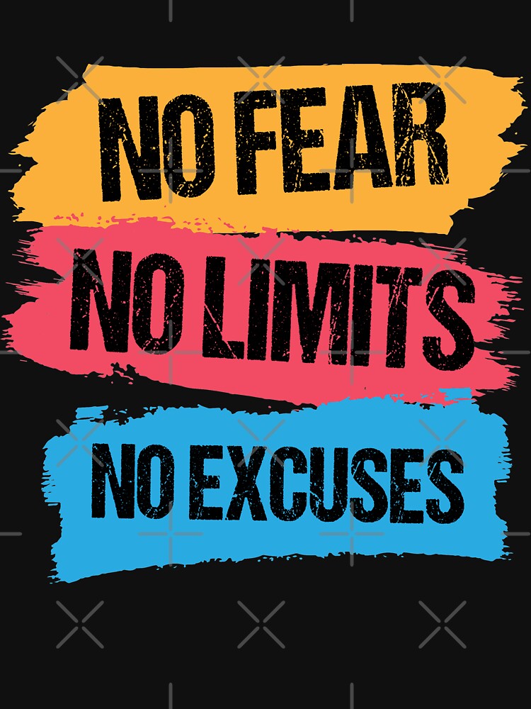 Motivational Tee Shirt ,No Fear No Limits No Excuses,Body Workout by Red Line Hoodie, Sweatshirt | BlankRebels.com (Image 3)