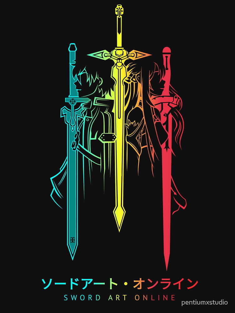 Vibrant Sword Silhouette Design by floverglowstudio T-Shirts, Hoodie, Sweatshirt | BlankRebels.com (Image 3)