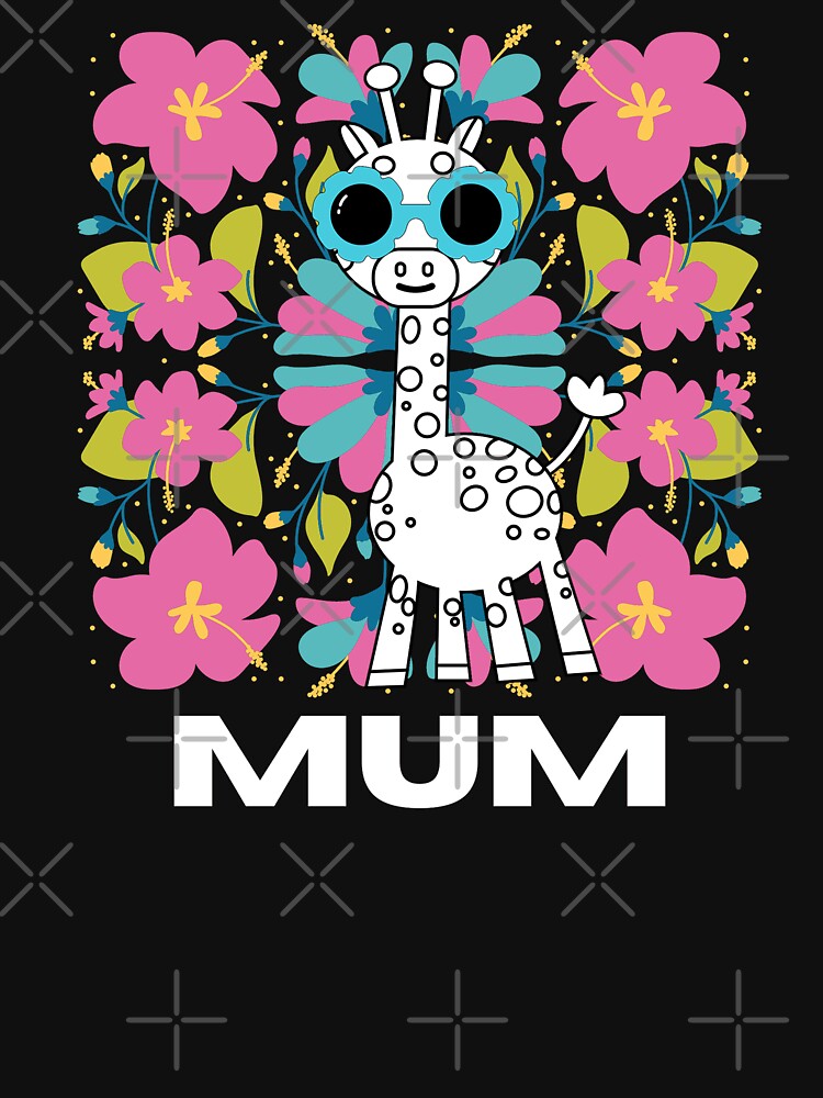 Cute Mum with sunglasses and flowers - Best Mom Mama Mother - Mothers Day -  Giraffe Mom by The Red Nox... (Image 3)