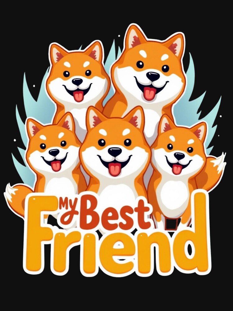 My Best Friend Shiba Inu – Cute Japanese Shiba Sticker by PriyaMagic T-Shirts, Hoodie, Sweatshirt | BlankRebels.com (Image 3)