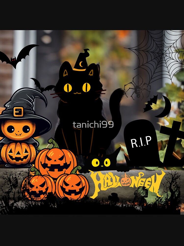 Halloween Black Cat by tanichi99 T-Shirts, Hoodie, Sweatshirt | BlankRebels.com (Image 3)