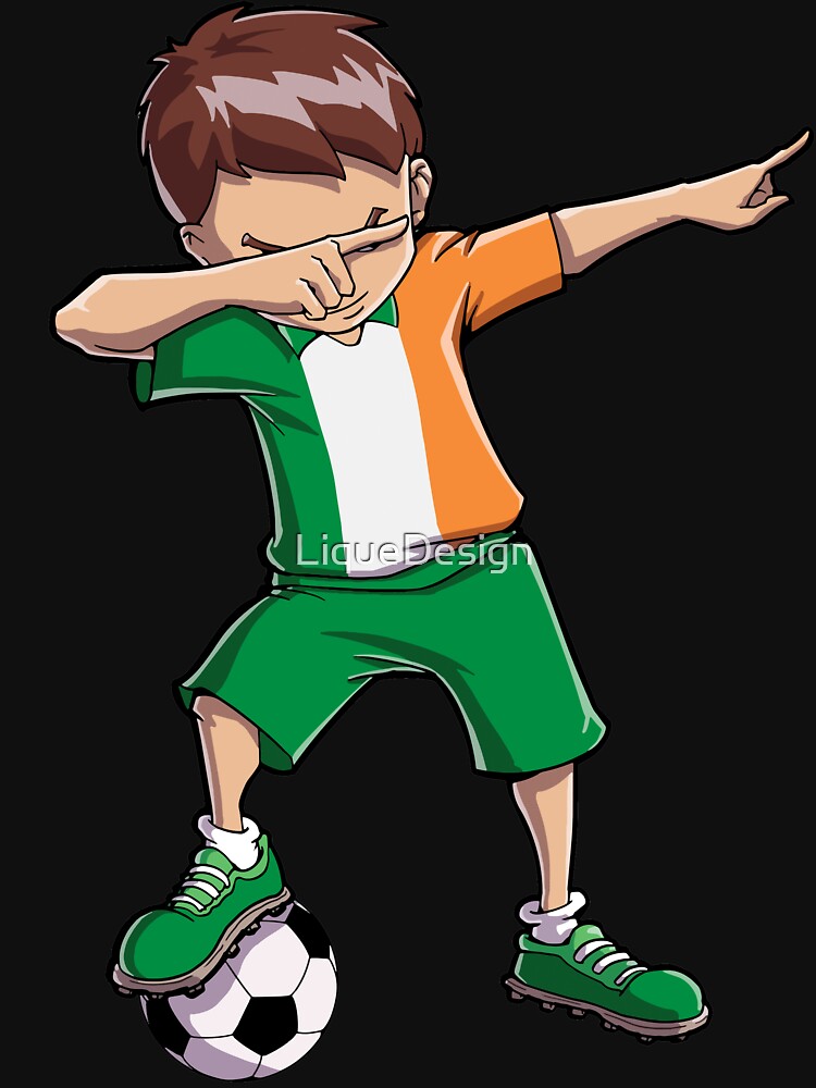 Dabbing Soccer T shirt for Boys Ireland Irish Football Gifts by LiqueGifts