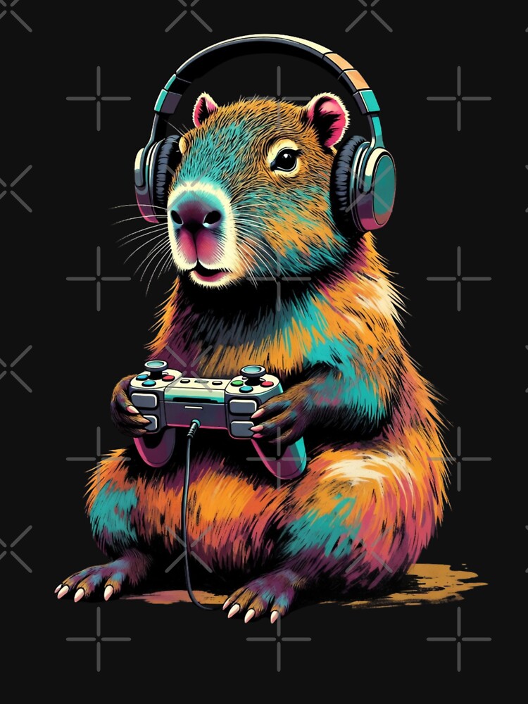 Animal Gamer Aesthetic – Capybara Edition by GrumpySableye T-Shirts, Hoodie, Sweatshirt | BlankRebels.com (Image 3)