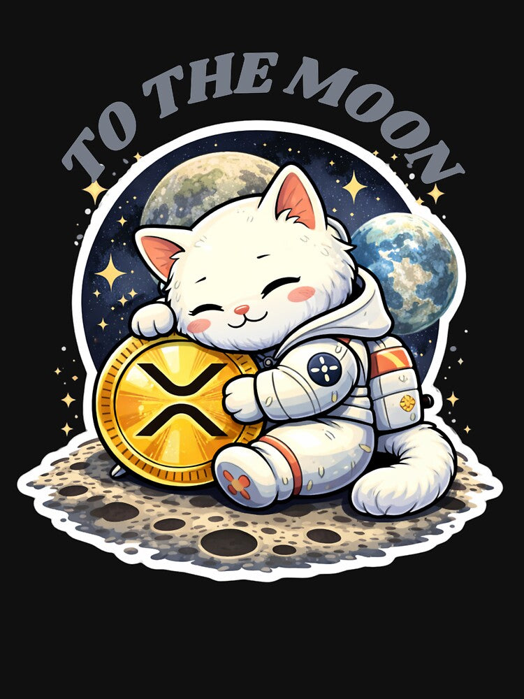 To The Moon XRP Cat Astronaut – Cute Crypto Kitty Moon Mission Design by LintonGriffin T-Shirts, Hoodie, Sweatshirt (Image 3)