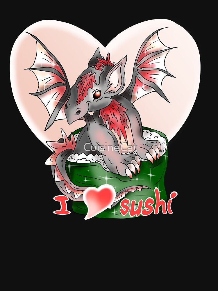 sushi roll cute dragon cartoon by CuisineCat T-Shirts, Hoodie, Sweatshirt | BlankRebels.com (Image 3)