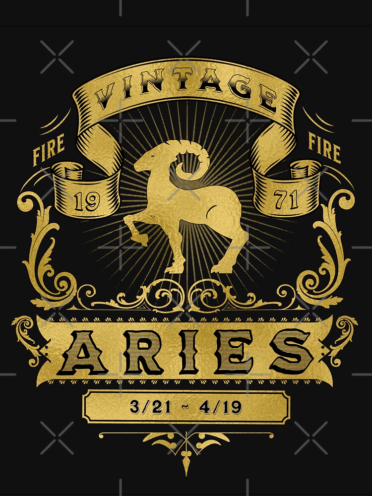The Zodiac Sign of Aries Golden Vintage 1971 by rhombusOnion T-Shirts, Hoodie, Sweatshirt | BlankRebels.com (Image 3)