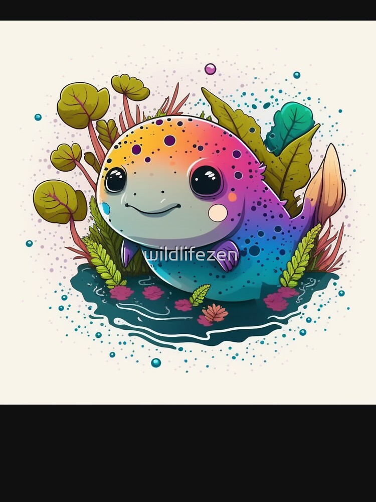 Cute Axolotl Colorful axolotl art by wildlifezen T-Shirts, Hoodie, Sweatshirt | BlankRebels.com (Image 3)