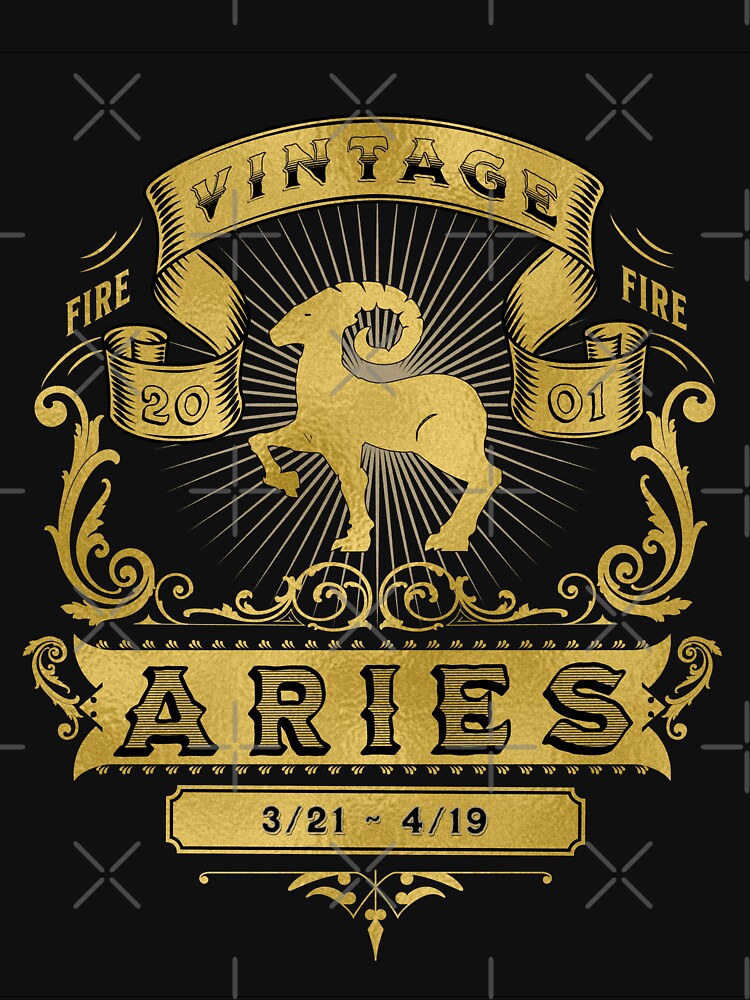 The Zodiac Sign of Aries Golden Vintage 2001 by rhombusOnion T-Shirts, Hoodie, Sweatshirt | BlankRebels.com (Image 3)
