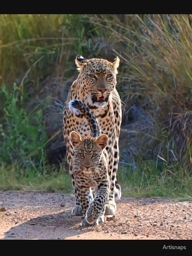 Leopard And Cub | African Wildlife by Artisnaps T-Shirts, Hoodie, Sweatshirt | BlankRebels.com (Image 3)