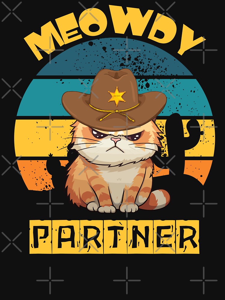 Meowdy Partner Cowboy Cat Vintage - Funny Cute Cat Lovers by ZACK ART T-Shirts, Hoodie, Sweatshirt (Image 3)