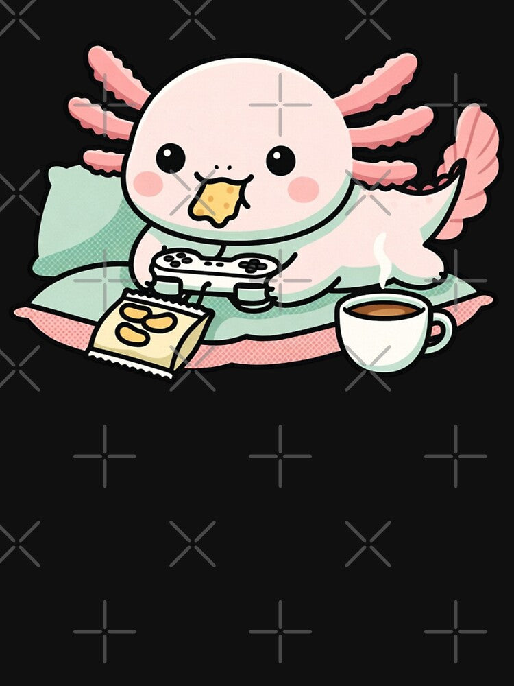 Cute Axolotl Playing Games – Funny Gamer Design by GrumpySableye T-Shirts, Hoodie, Sweatshirt | BlankRebels.com (Image 3)