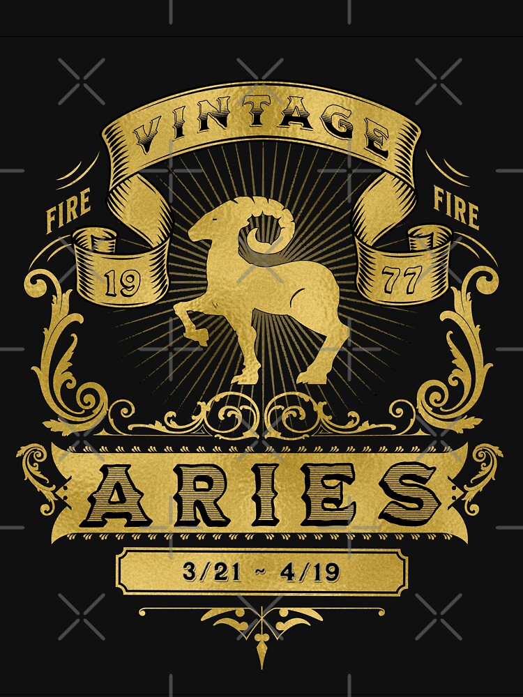 The Zodiac Sign of Aries Golden Vintage 1977 by rhombusOnion T-Shirts, Hoodie, Sweatshirt | BlankRebels.com (Image 3)