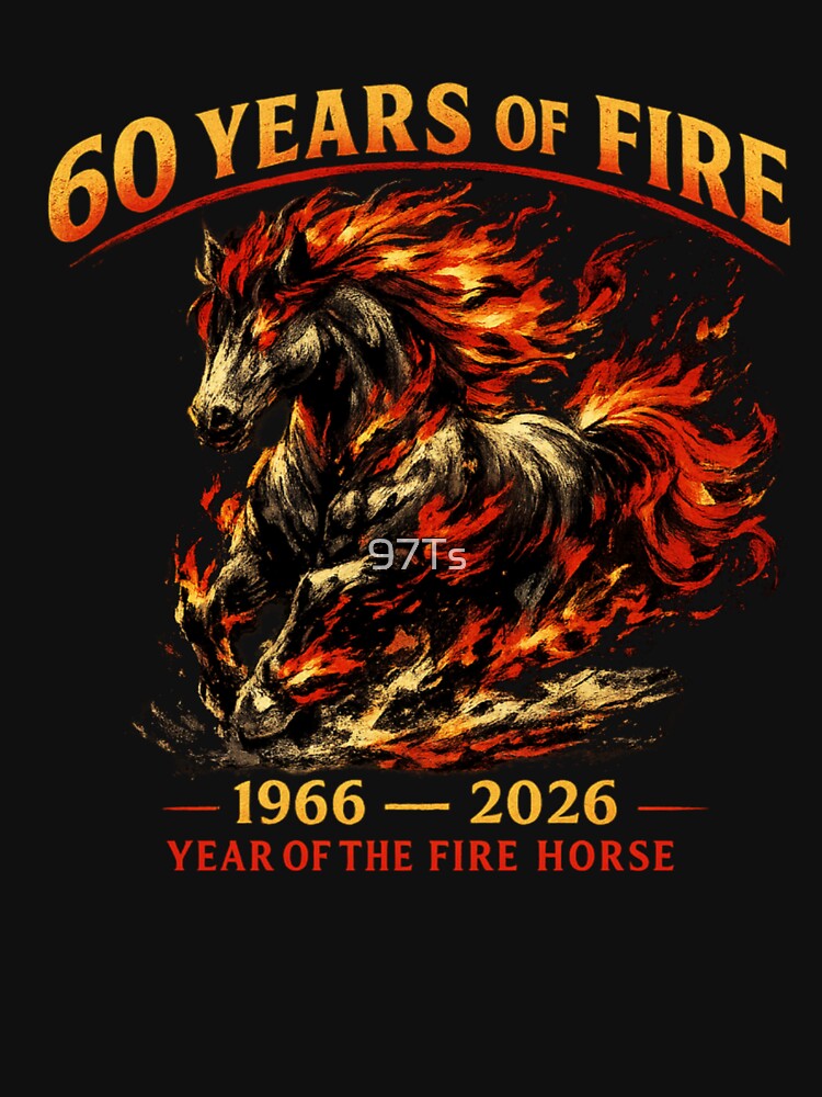 60 Years of Fire – 1966 Fire Horse Zodiac by 97Ts T-Shirts, Hoodie, Sweatshirt | BlankRebels.com (Image 3)
