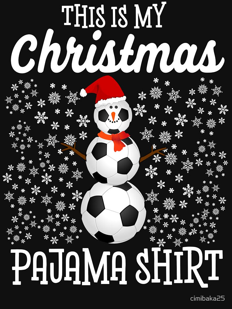 This Is My Christmas Pajama Shirt Funny Soccer Snowman by cimibaka25