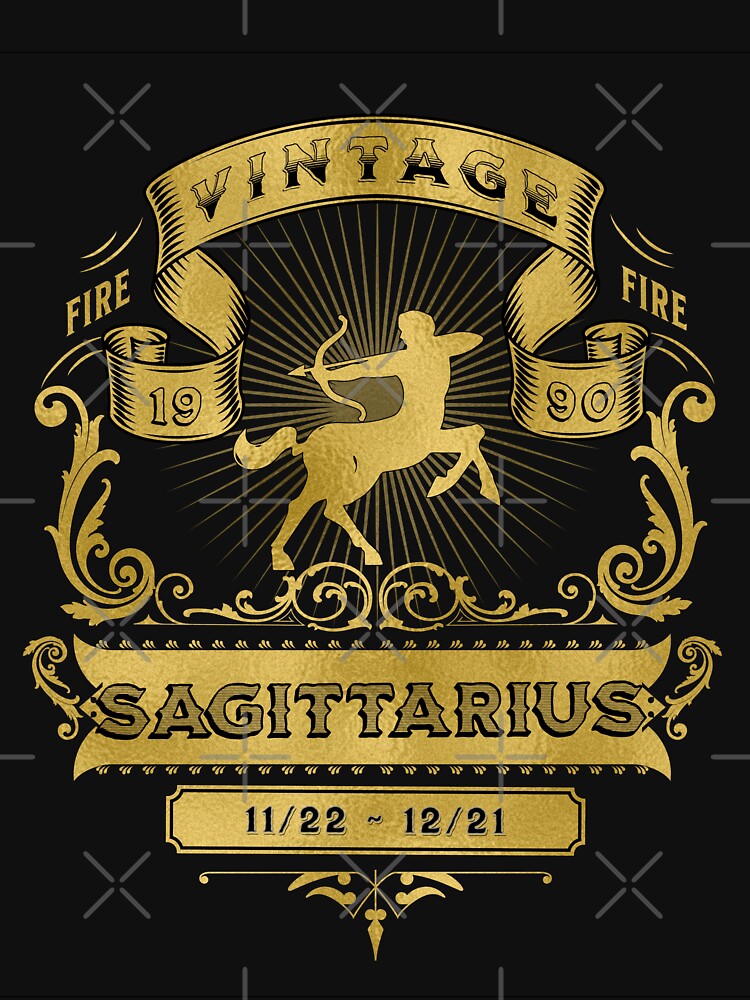 The Zodiac Sign of Sagittarius Golden Vintage 1990 by rhombusOnion T-Shirts, Hoodie, Sweatshirt | BlankRebels.com (Image 3)
