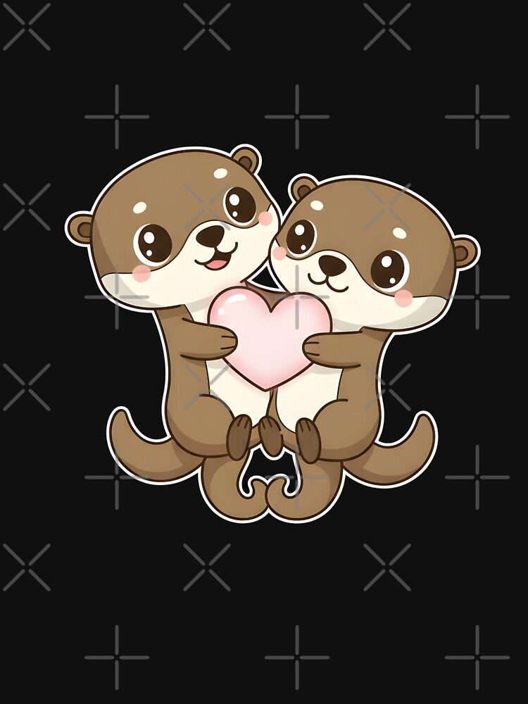 Adorable Otters Holding Heart by Nocturnal-Vines T-Shirts, Hoodie, Sweatshirt | BlankRebels.com (Image 3)