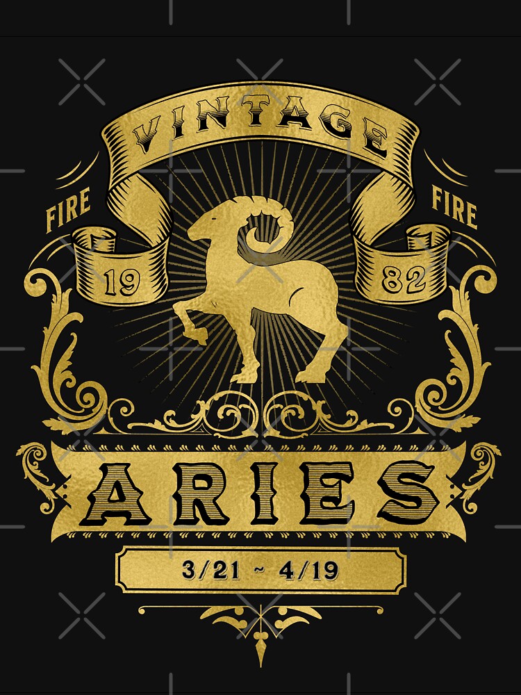 The Zodiac Sign of Aries Golden Vintage 1982 by rhombusOnion T-Shirts, Hoodie, Sweatshirt | BlankRebels.com (Image 3)