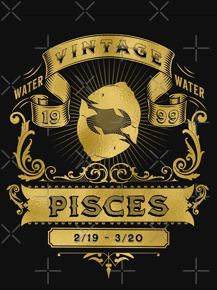 The Zodiac Sign of Pisces Golden Vintage 1999 by rhombusOnion T-Shirts, Hoodie, Sweatshirt | BlankRebels.com (Image 3)
